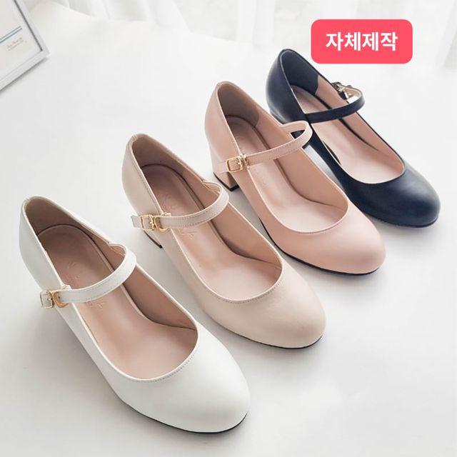 [225~265] 국내생산 빅사이즈 로븐 메리제인 슈즈 5cm 구두