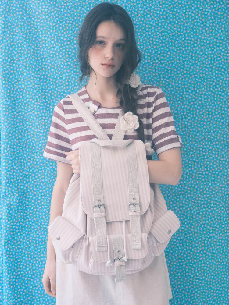 Ding Ding back pack_stripe ivory