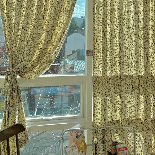 floral corduroy curtain