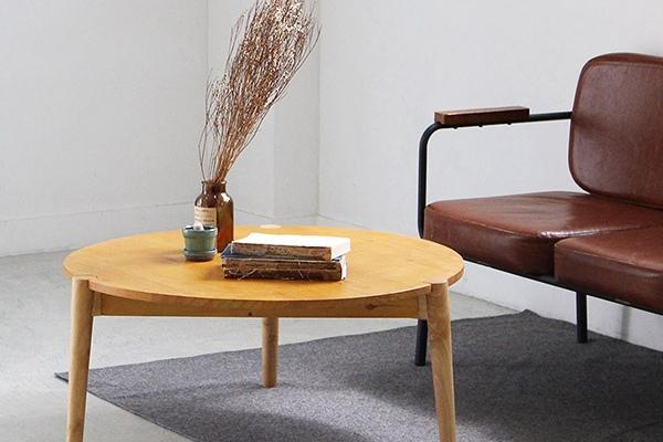 원목 원형 좌식테이블