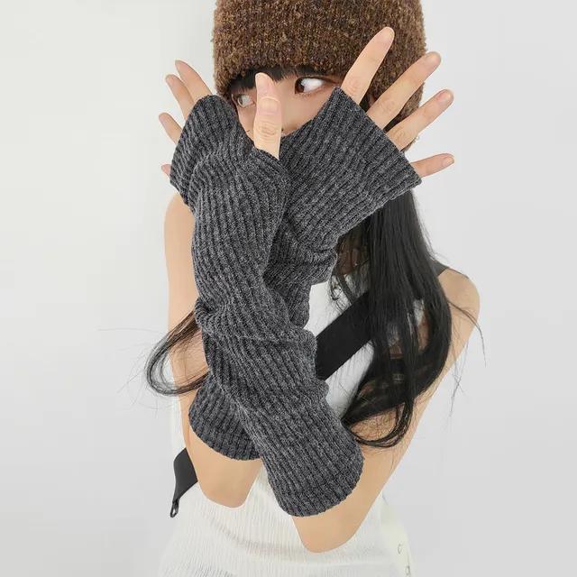 무채색 겨울 골지 니트 팔토시 암워머 핸드워머