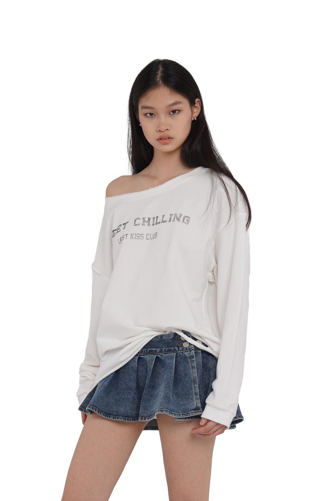 DESTROYED STYLE SWEATSHIRT - M / WHITE