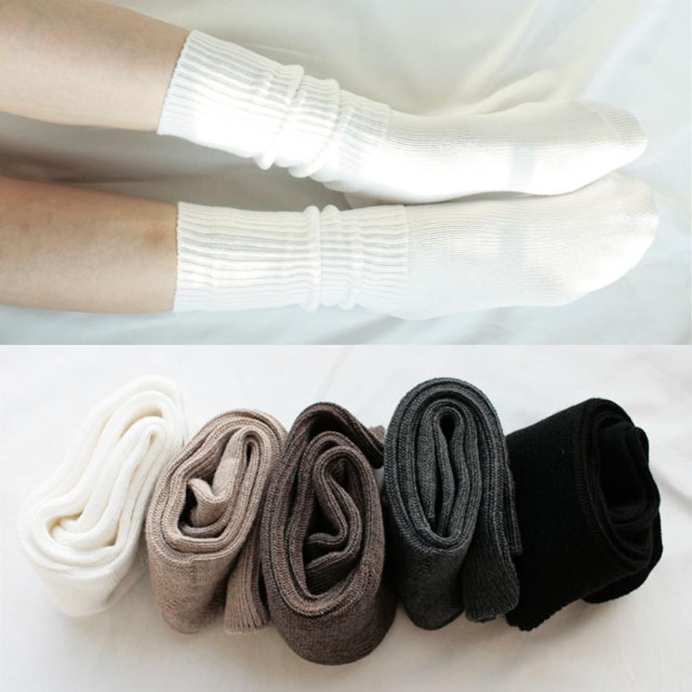 도톰한 면 골지 긴 장목 롱 워머 양말 여성 가을 겨울 루즈 삭스