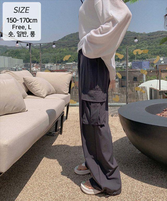 [Free, L/기장선택]수선놉144 썸머밴딩카고투웨이팬츠
