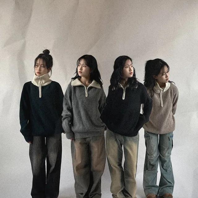 (4colors) 플라루 배색 반집업