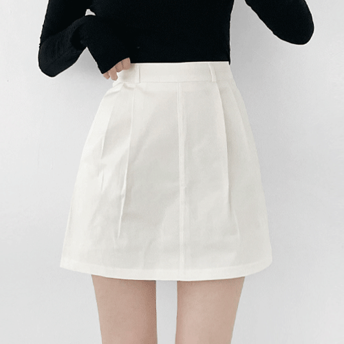 [한정세일/당일출고]테리 핀턱 미니스커트(베S)