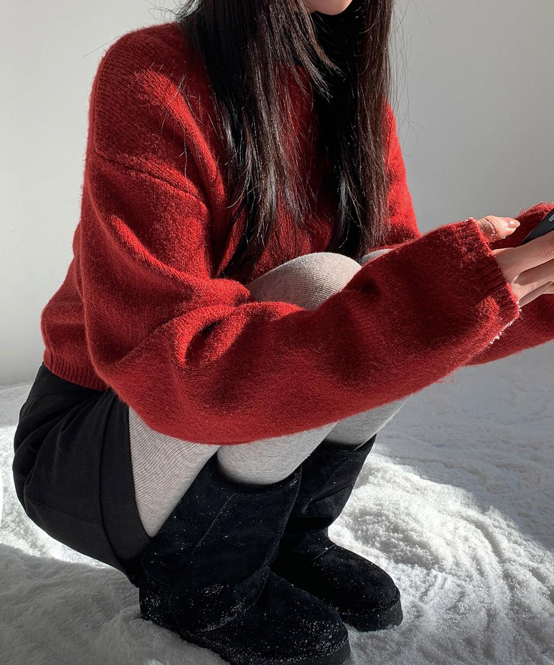 케이클럽 ✨가디건,브이넥추가 [10만장돌파/MADE/뉴컬러추가]블루밍 소프트 세미크롭 니트 (S-L/겨울니트/데일리룩/출근룩/연말룩/겨울가디건/브이넥가디건/라운드넥가디건)