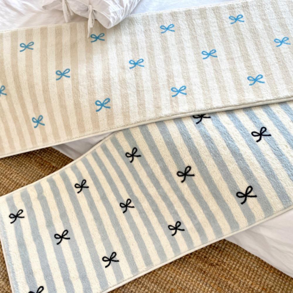 발레코어 스트라이프 침대 옆 귀여운발매트 리본 싱크대 주방러그