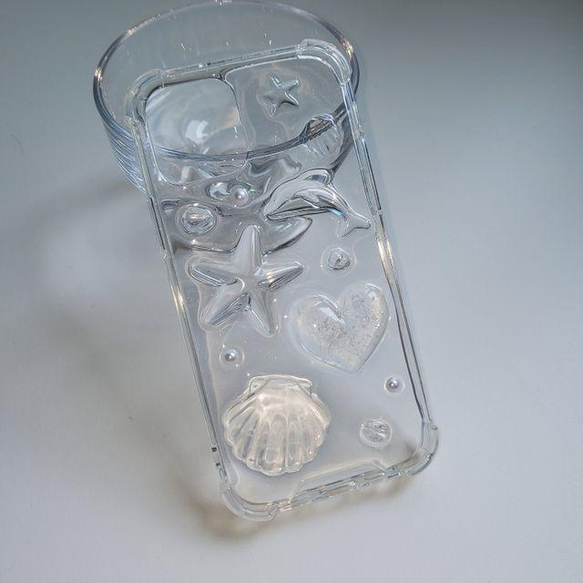 (made) 돌고래 조개 레진 폰케이스