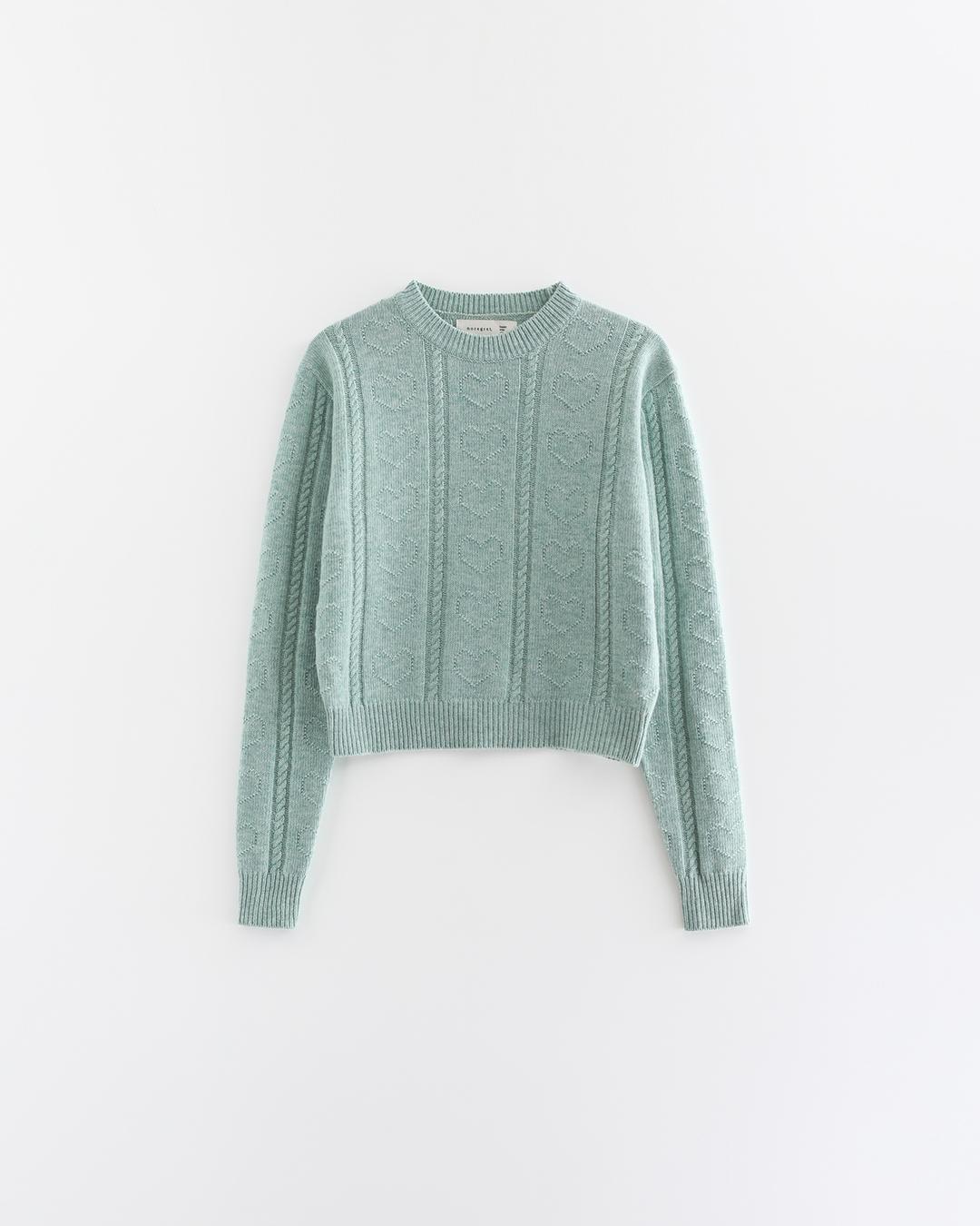 Heart Round Knit_Mint