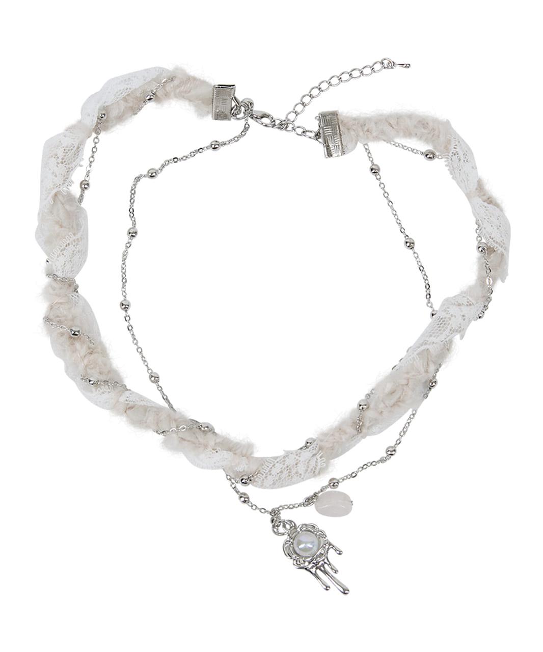 Braided Handmade Necklace (FL-730_White)