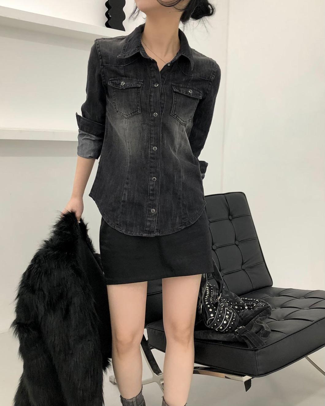 Brush denim shirt