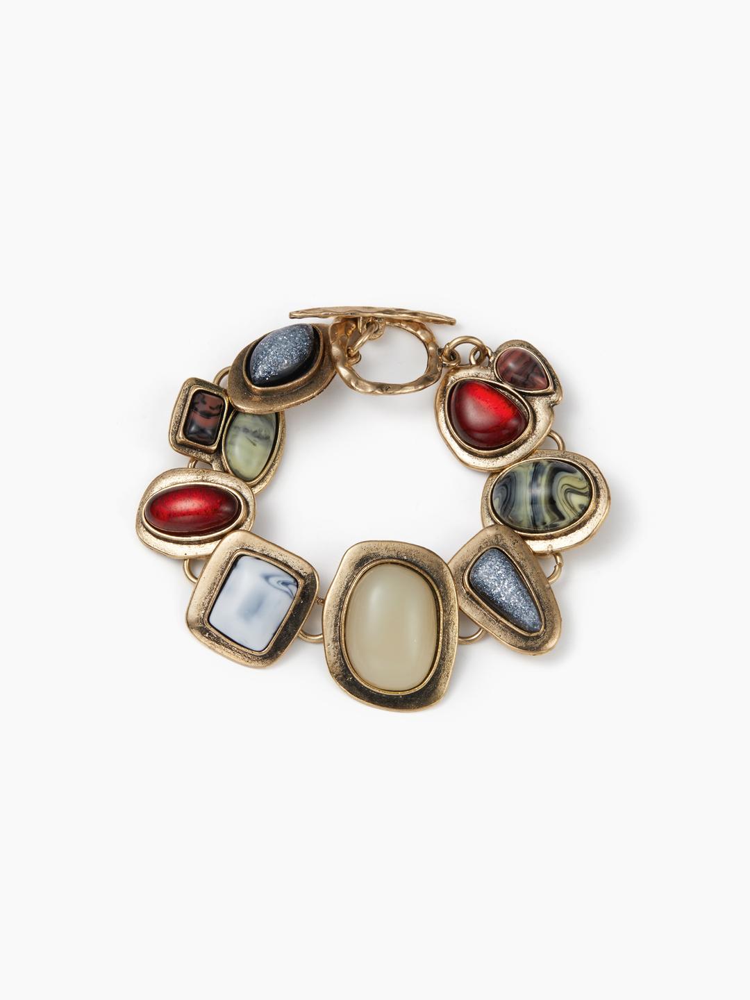GEOMETRIC GEMSTONE CHAIN BRACELET