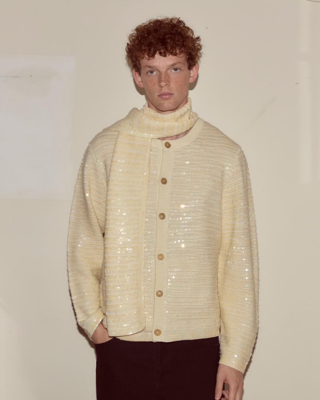 Sequin Spotlight Scarf - Ivory - OS / Ivory