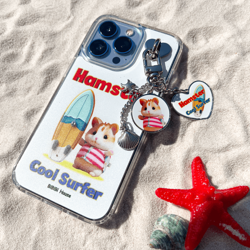 Cool Surfer Hamster (White) Phone Case 폰케이스