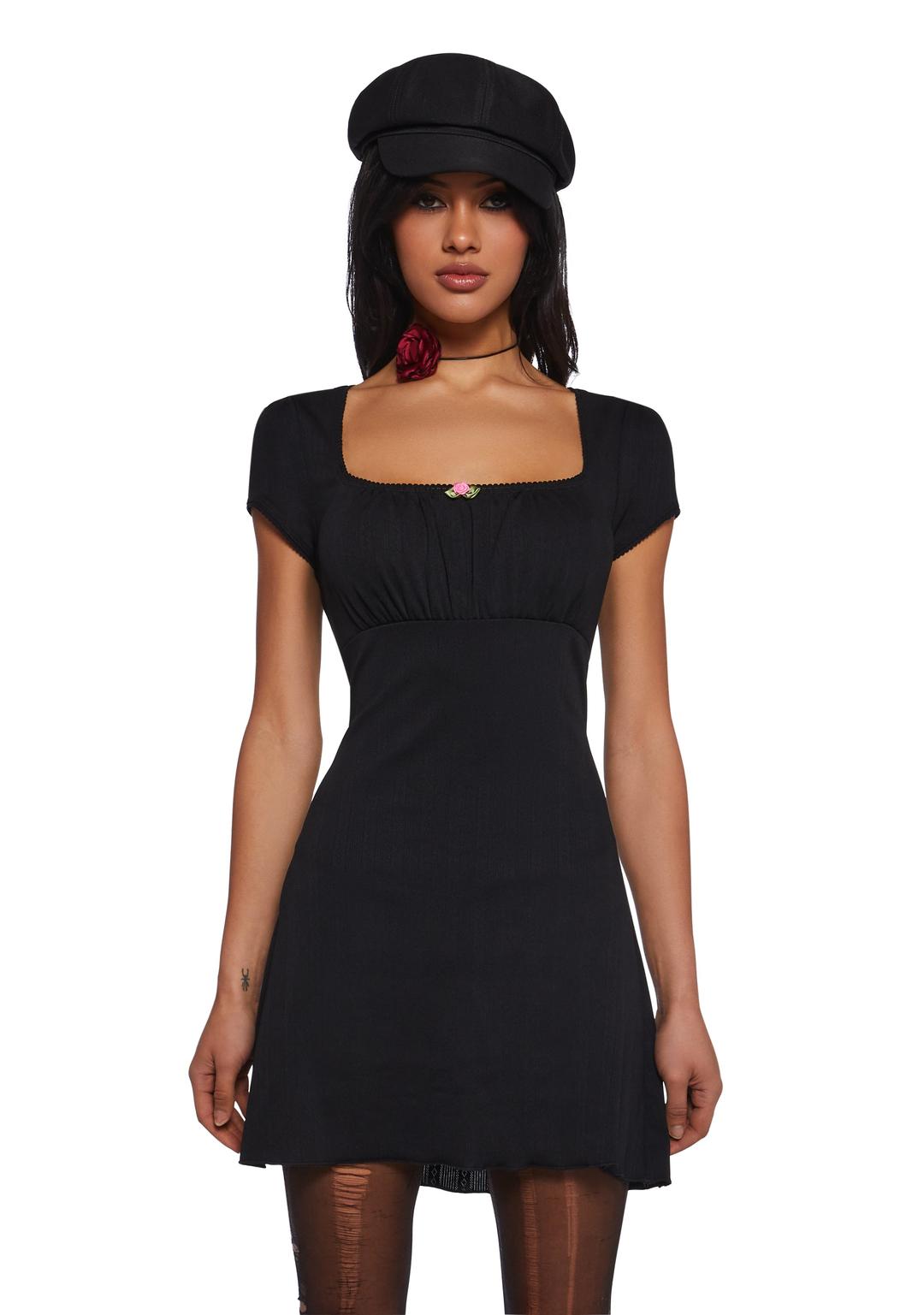 Pretty Lies Babydoll Dress - Black - BLACK / XX-Small