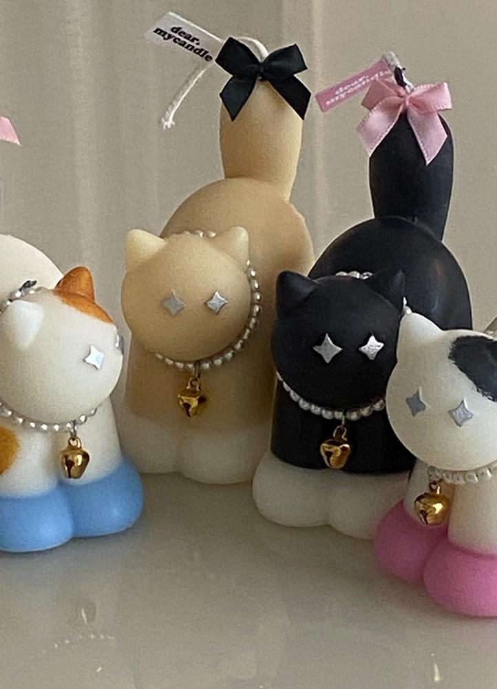 목걸이SET 귀여운 고양이 캔들 향초 집들이 퇴사 집사 답례품 어린이집 선물