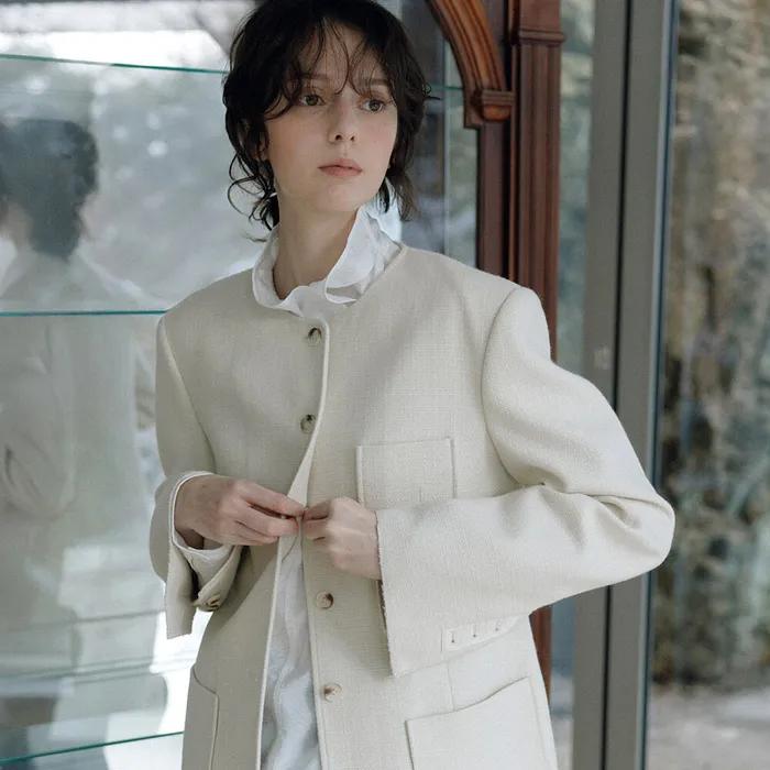 Modern Classic Tweed Jacket (2color)