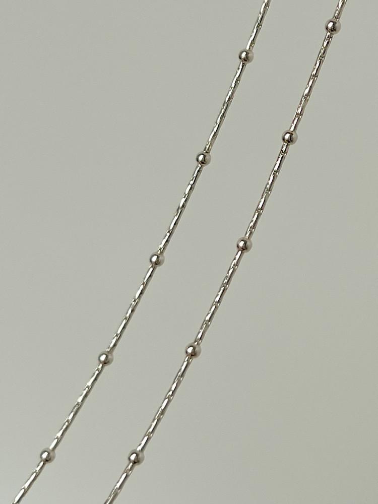 실버925 슬러쉬 뱀줄 볼 체인 레이어드 목걸이 2colors