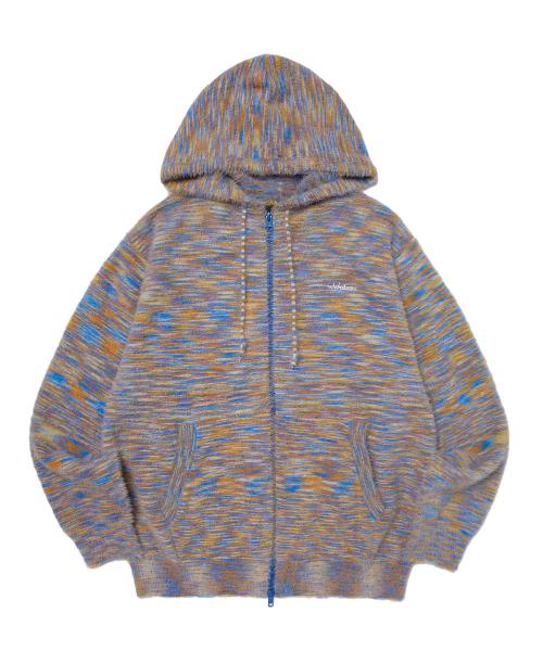 MULTI STRIPED HAIRY ZIPUP (ORANGE)