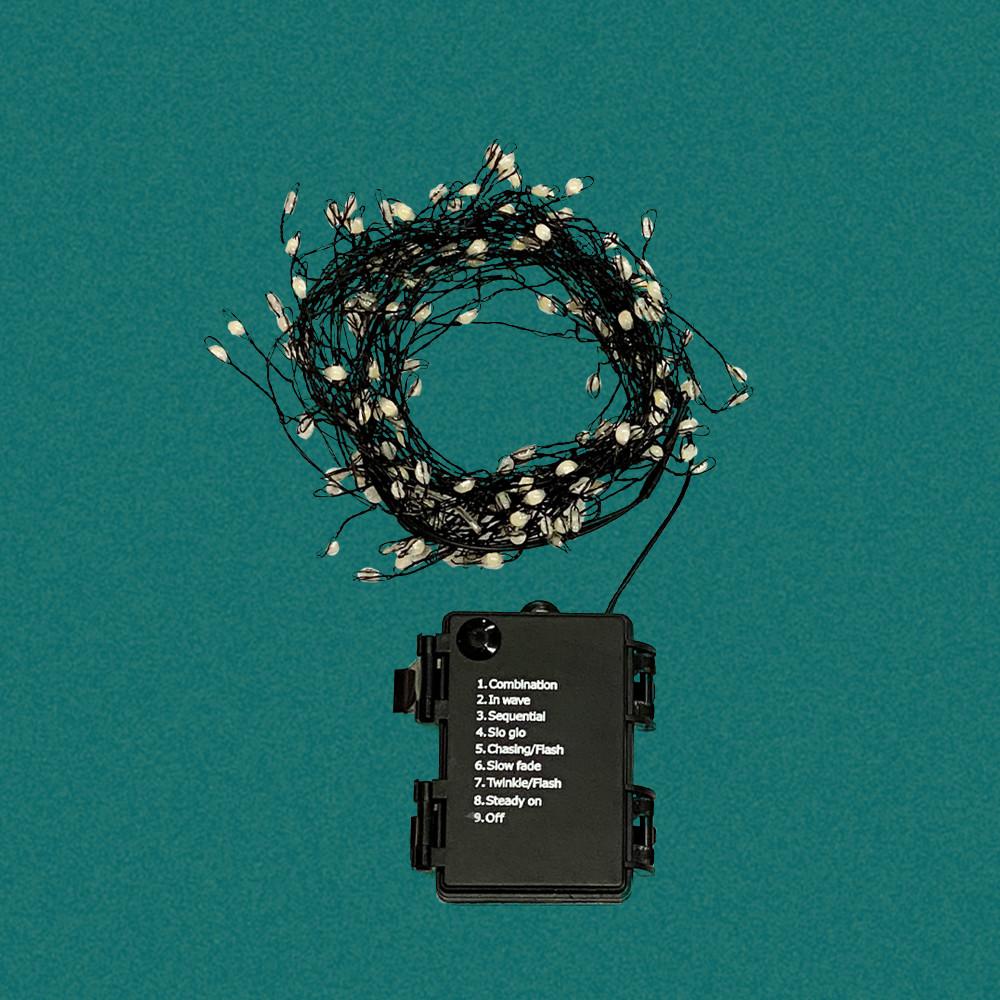 미니트리 전구 건전지형 지네 전구 100구 웜톤 크리스마스트리 장식 플레이조이