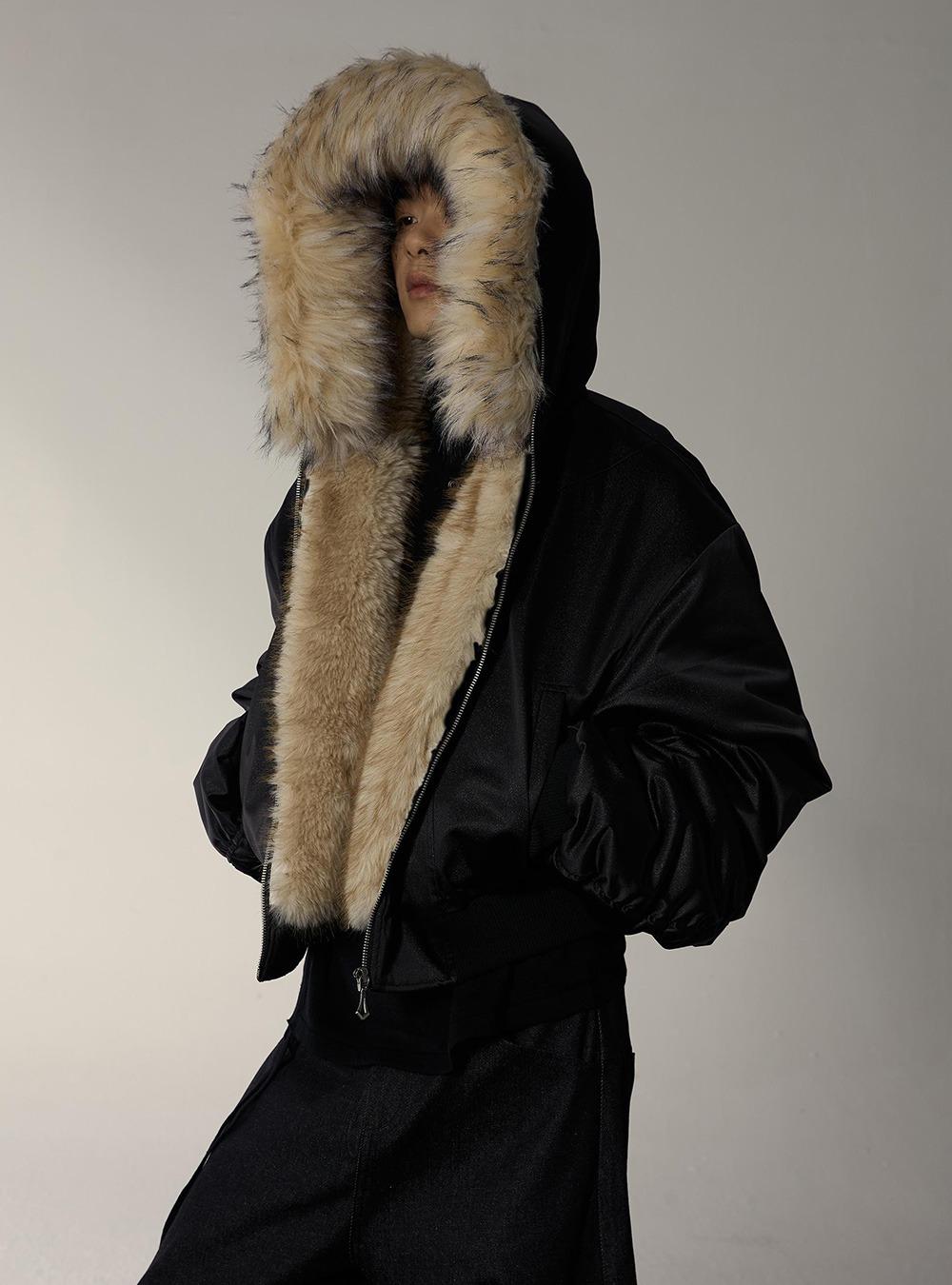 [Y/OFFICIAL] Winter Fur-Trimmed Bomber Jacket