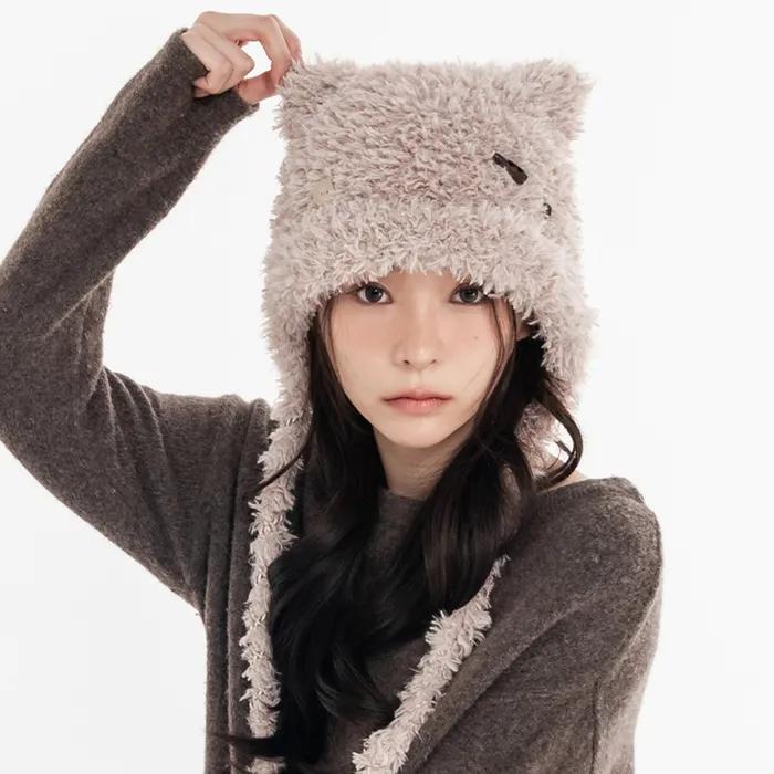 믹스 스트랩 플러피 캣비니_베이지