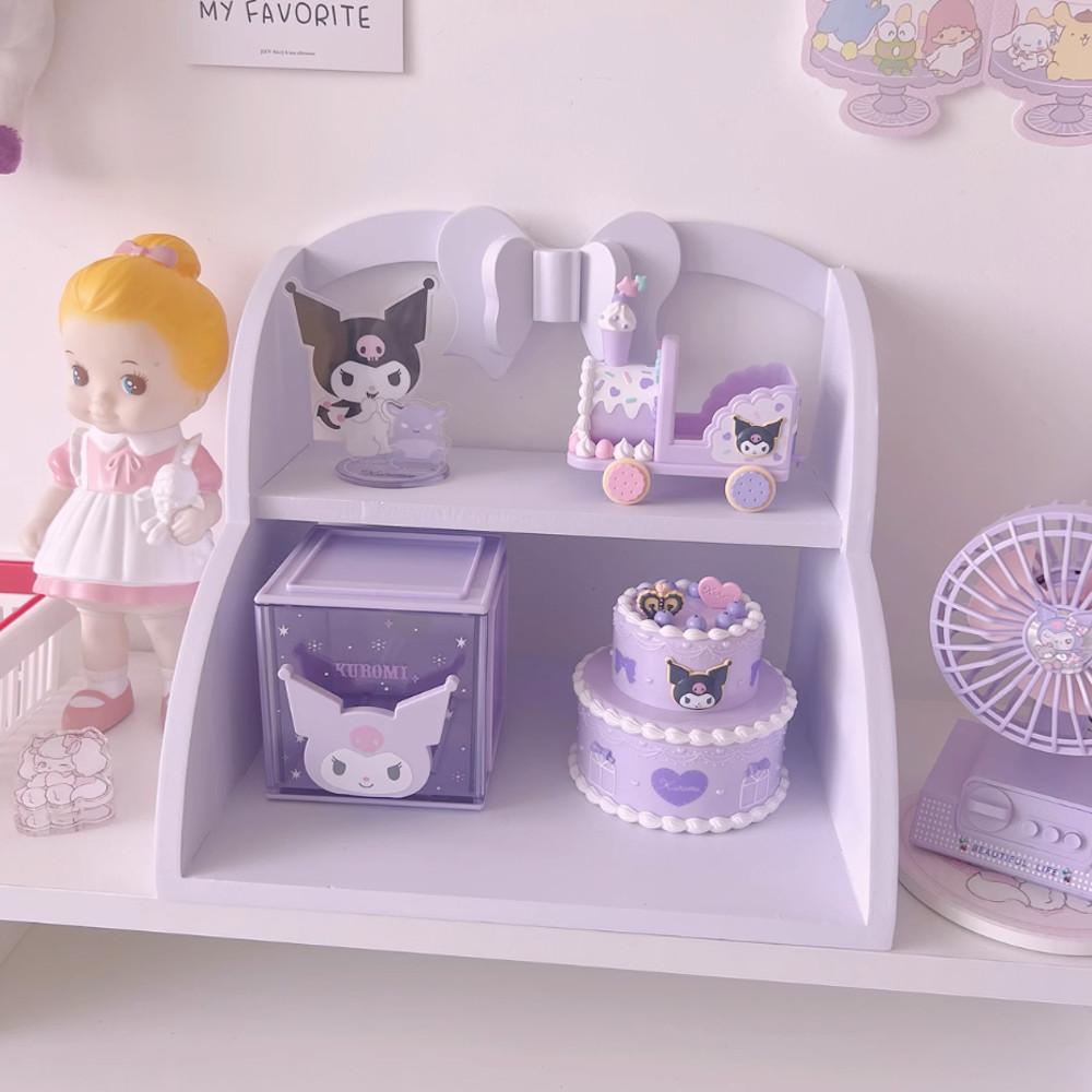 러블리 리본 우드 미니선반 피규어진열 소품수납 2단 아이방꾸미기