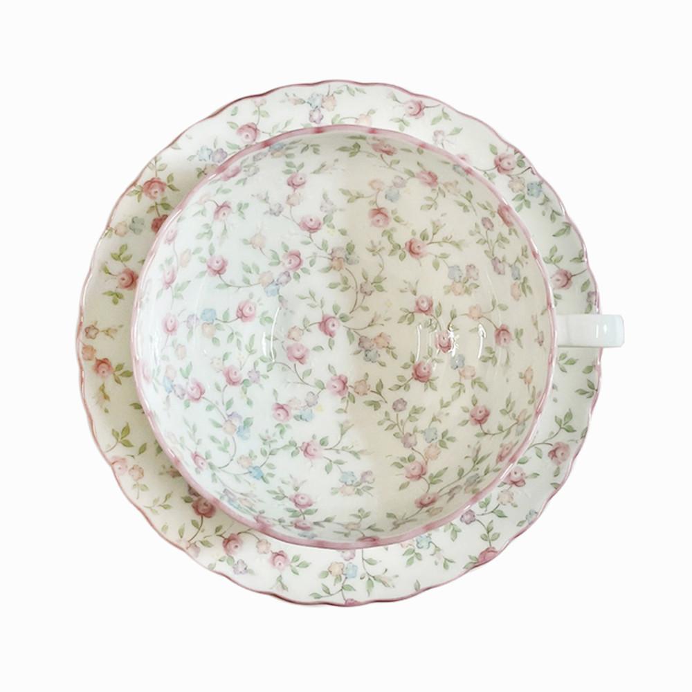 [빈티지] 노리다케 큐티로즈 컵앤소서 / 일본 홍차잔 / Noritake cuite rose 9940