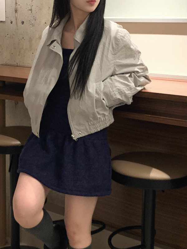 레이어링 크롭 점퍼 (2color)