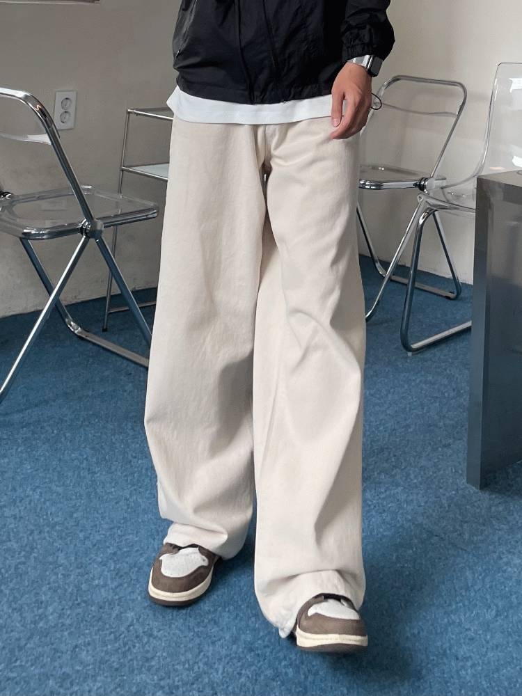 베이직 와이드 코튼 팬츠 (2 color)