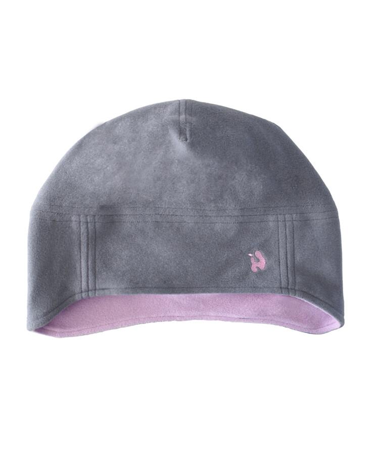 REVERSIBLE FLEECE BEANIE _ PINK & GREY