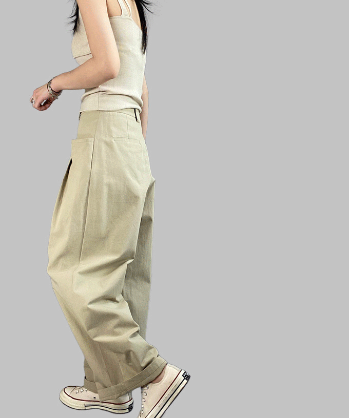 오버포켓 코튼팬츠