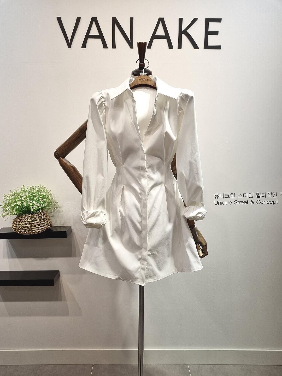 핀턱 셔츠형 미니 원피스(VB24OPUL07Z)