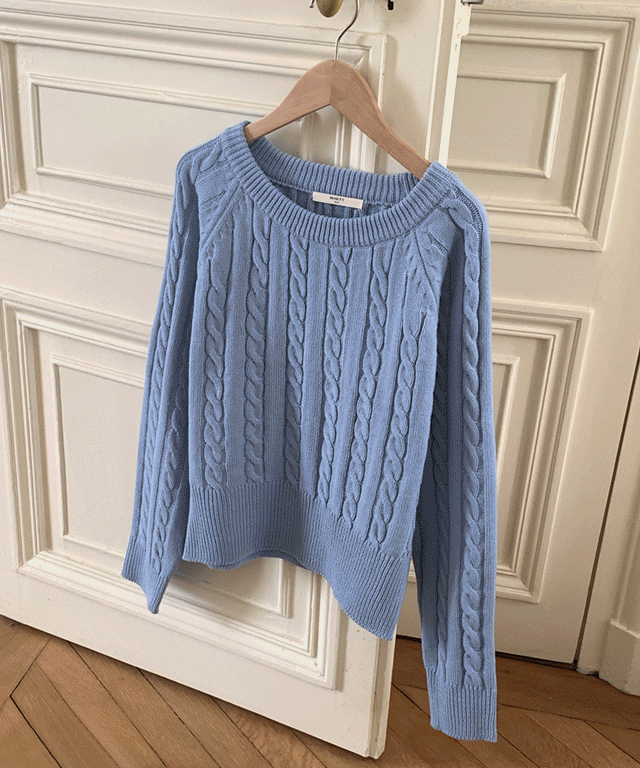 [🍂꽈배기니트][모이어티] mnt634 레이지 케이블 니트