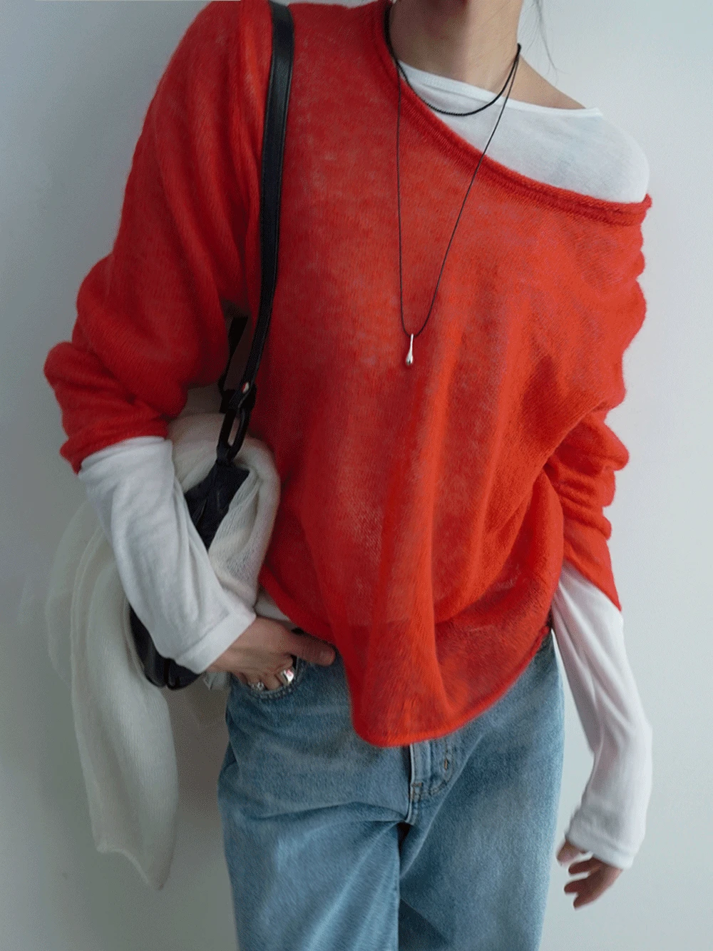 모헤어 라운드 니트 (4color)