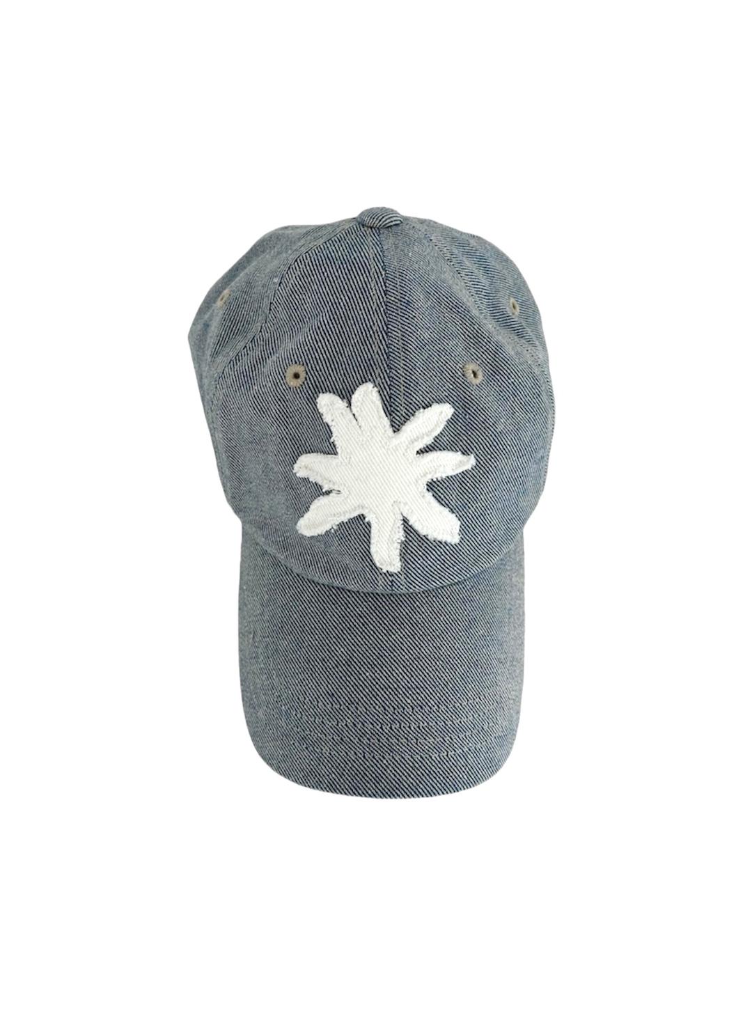 ✶5차 리오더 Ugly sun logo patch ball cap / Denim+Linnen ver. Blue