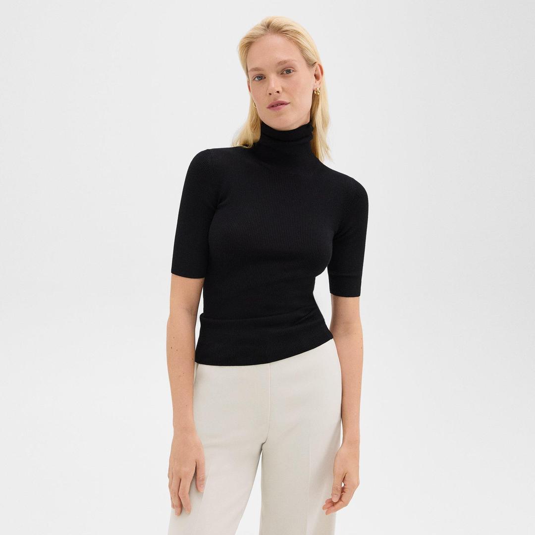 Regal Wool Leenda Short-Sleeve Turtleneck | Theory