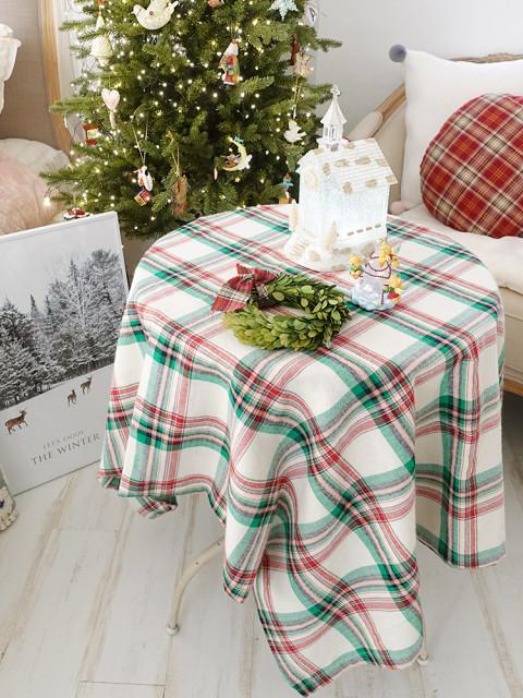크리스마스 스노우 체크 기모 테이블보 식탁보 2인 4인 6인용 예쁜 빈티지 감성 파티
