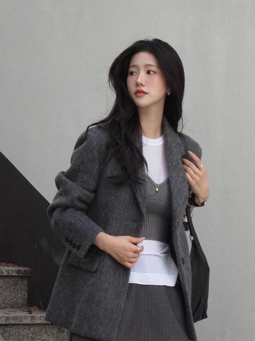 [단독]투플리, 딘디PICK]HAIRY WOOL BLENDED SINGLE JACKET_CHARCOAL