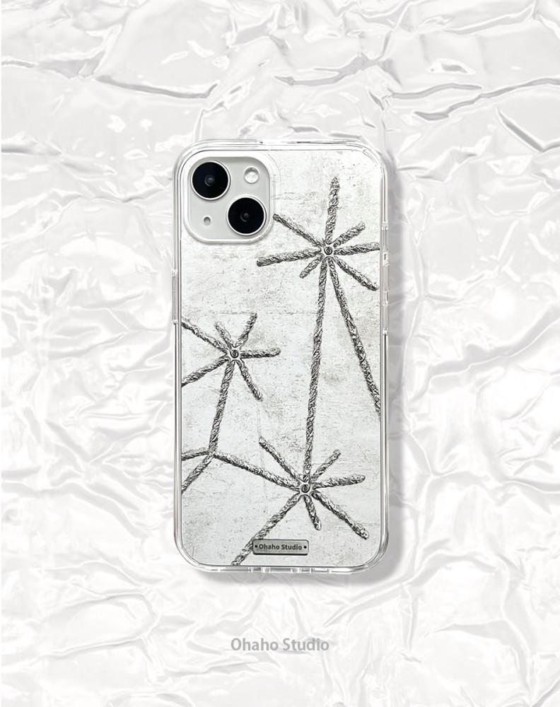 오하호스튜디오 Metallic Sliver 메탈릭 실버 맥세이프 젤하드 케이스 젤하드) 아이폰13