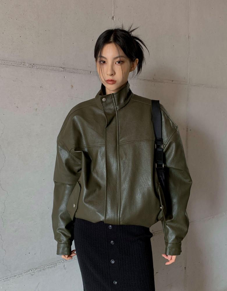 [MADE] 블레이크 누빔 레더 점퍼