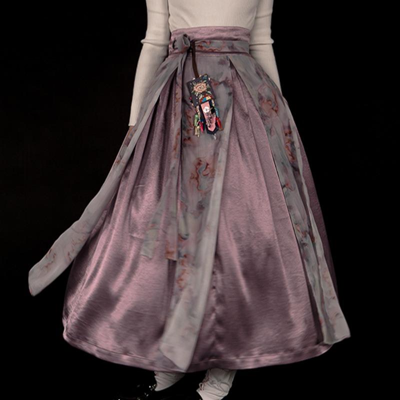 보라 마블 자락치마