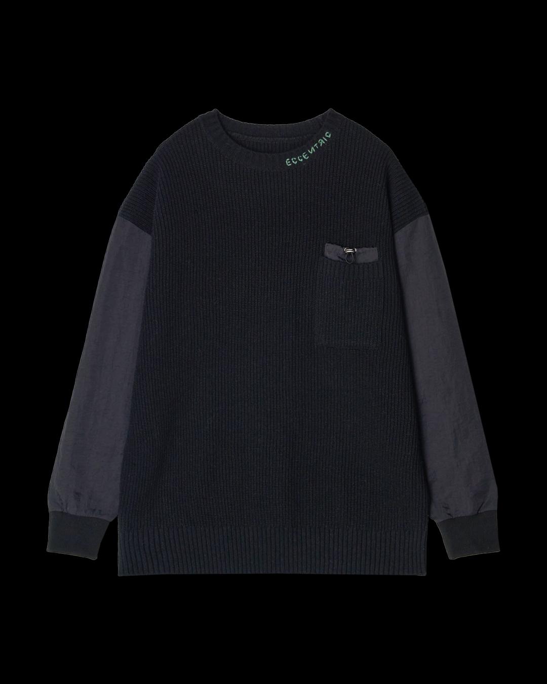 ECCENTRIC POCKET DETAILS MIX SWEATER