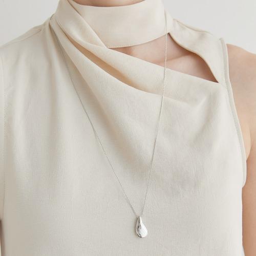 polka dots pendant over chain necklace (N013_silver)