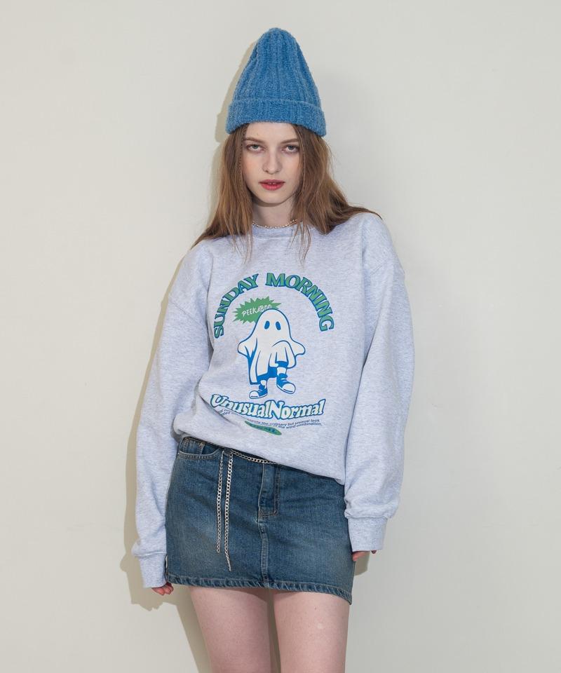 [리스탁 10/21 순차배송] MORNING GHOST SWEAT SHIRT _ WHITE MELANGE