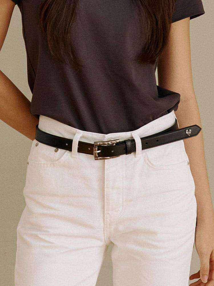 BL015 모던 하트 남자 여자 가죽 벨트 21mm (2컬러)