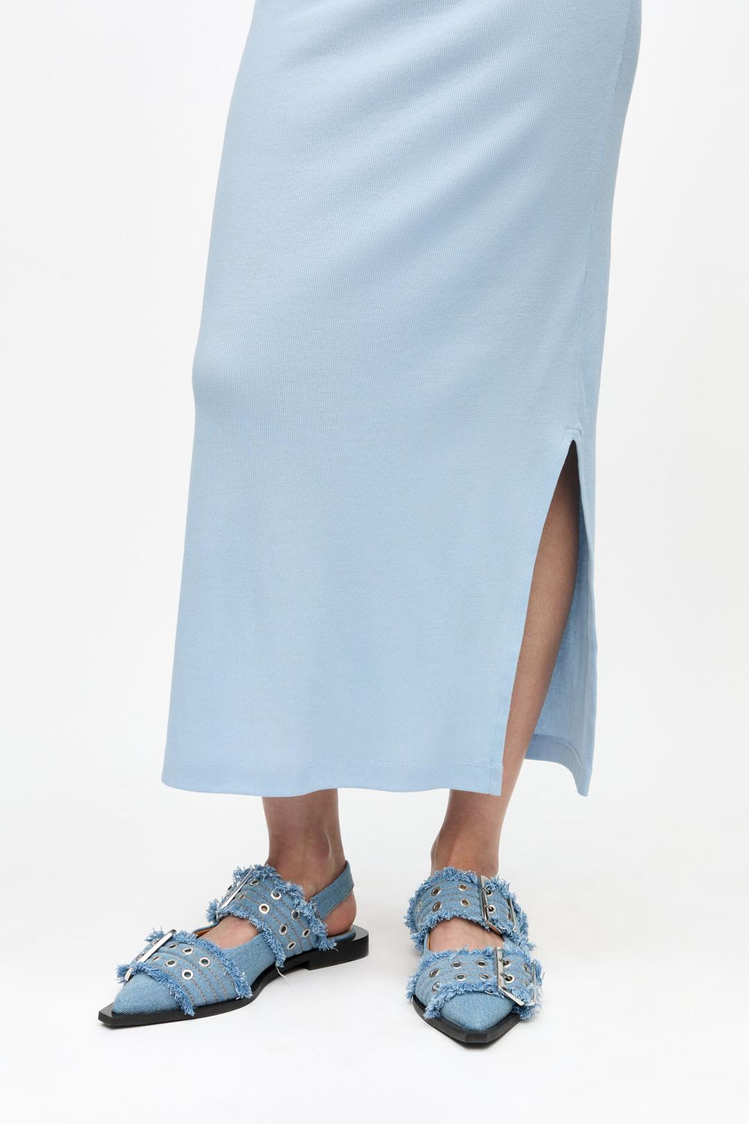 Denim Charms Feminine Buckle Ballerinas