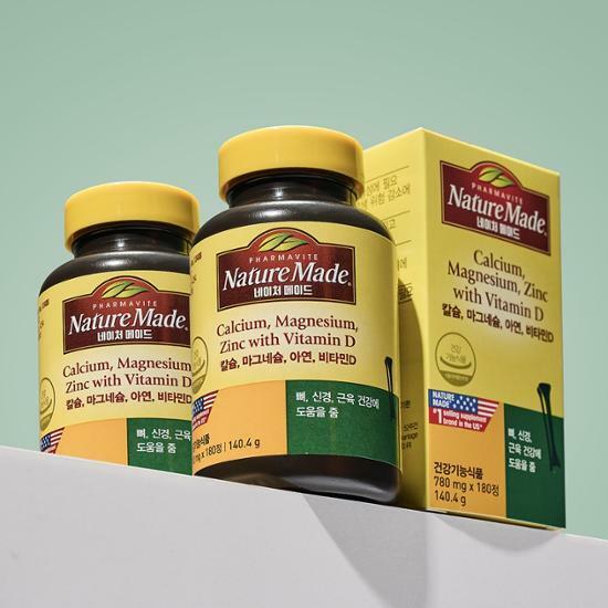 네이처메이드 칼슘,마그네슘,아연,비타민D 더블 기획 (180정+180정)