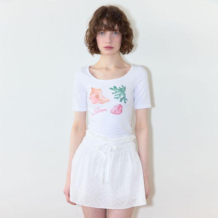 Marine Algae Slim T-Shirt (White)